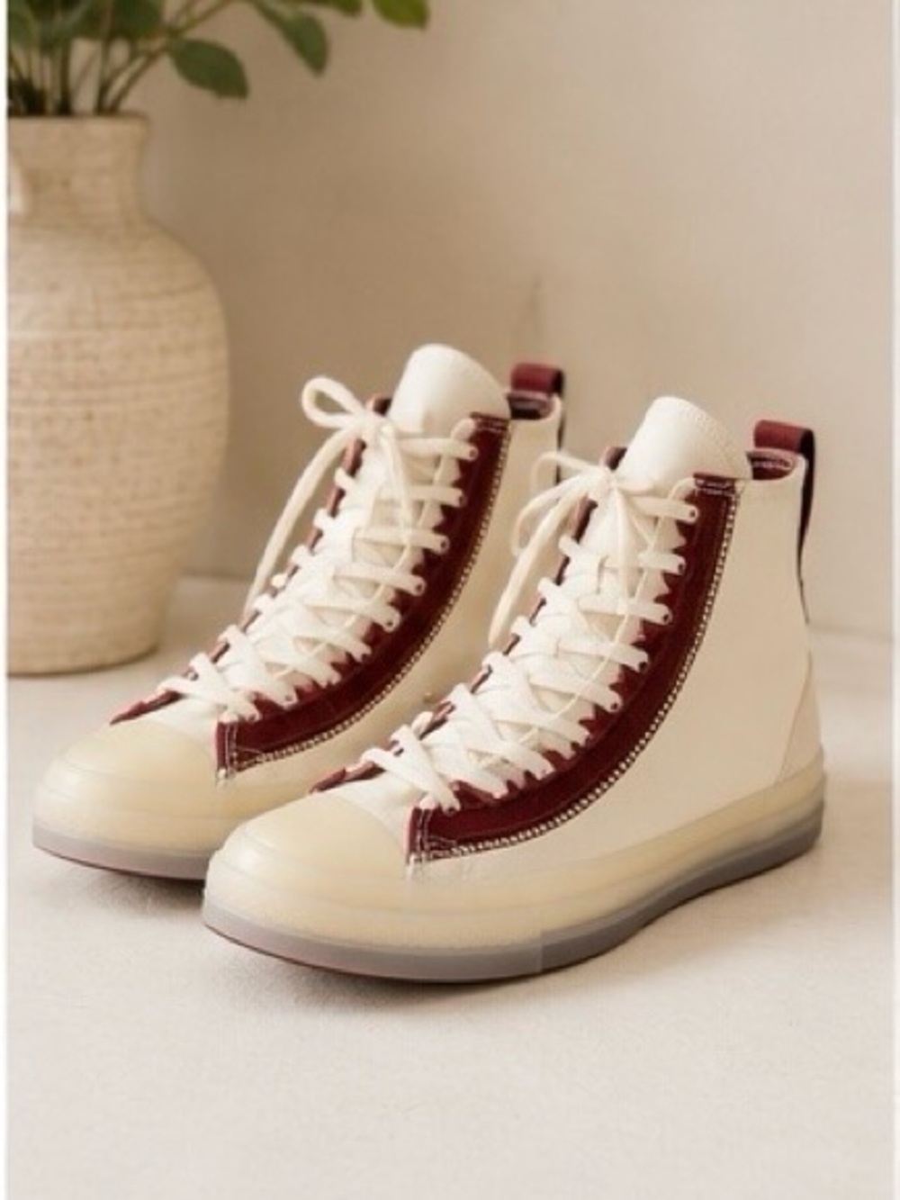 Converse Chuck Taylor CX EXP2 High Tops Cream Burgundy Women’s 6.5 Men’s 4.5